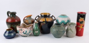 Assorted vintage ceramic jugs and vases, mixed origins and condition, 20th century, the largest 21cm high