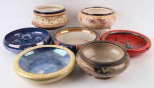 Seven assorted antique and vintage English porcelain serving bowls, late 19th and early 20th century, the largest 26cm diameter