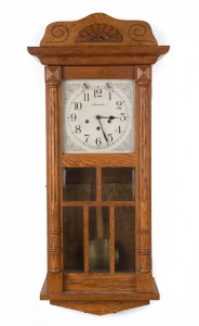 ANSONIA American wall clock in oak case, 20th century, ​91cm high
