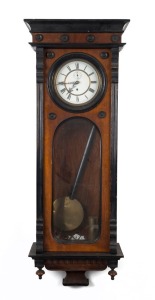 A Vienna regulator single weight wall clock, late 19th century, ​102cm high