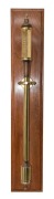 An antique wall mounted No. 98 stick barometer by BURKE & JONES of Bristol, 19th/20th century, ​​​​​​​mounted on later timber panel, 99cm high