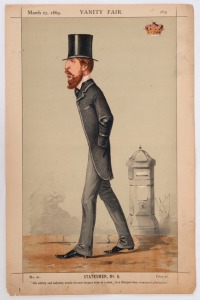 Carlo Pellegrini: APE: Vanity Fair caricatures for 1869: No.21 (Spencer Compton Cavendish); No.22 (Edward Cardwell); No.25 (George Frederick Villiers); No.27 (Henry George Grey) with faults; No.32 (George Joachim Goschen) and No.33 (Hugh Childers). (6 ite