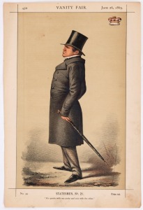 Carlo Pellegrini: APE: Vanity Fair caricatures for 1869: No.34 (Lord Stanley); No.35 (The Bishop of Peterborough); No.37 (John Wodehouse, The Earl of Kimberley); No.38 (Samuel Wilberforce, The Bishop of Oxford); No.40 (Edward Seymour, Duke of Somerset) an