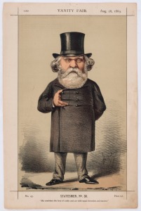 Carlo Pellegrini: APE: Vanity Fair caricatures for 1869: No.43 (Austen Henry Layard); No.45 (Henry Herbert, Earl of Carnarvon); No.47 (James Hamilton, Duke of Abercorn); No.54 (Anthony Ashley Cooper, Earl of Shaftesbury) and No.55 (John James Manners, Duk