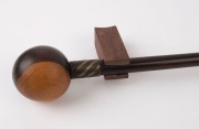 Zulu knobkerrie, carved wood with woven metal-work collar, South African origin, ​65cm long - 2