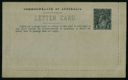 AUSTRALIA: Letter Cards: 1914-18 (BW:LC18/99C) 1d KGV Sideface perf.12&frac12; Die 1 in grey-black on Grey Surfaced Card with Off-White/Cream Interior, "Perth Road, Armadale (no sky, contouring changed)" illustration, fine unused, Cat $175. - 2