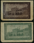 AUSTRALIA: Letter Cards: 1914-18 (BW:LC18/115) 1d KGV Sideface perf.12&frac12; Die 1 in purple-brown or&nbsp;grey-green, on Grey Surfaced Card with Off-White/Cream Interior, "Royal Mint, West Perth" illustrations, both postally used, (2).&nbsp;