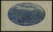 AUSTRALIA: Letter Cards: MILITARY VIEWS: 1914-18 (BW:LC27/M1B) 1d KGV Sideface perf.12&frac12;&nbsp; in deep violet-blue on Grey to Greenish-Grey Card, white interior, "2nd A.I.F. Embarking" (wharf)&nbsp;illustration, postally used (with intact margins) in 1916 from Murto