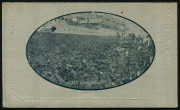 AUSTRALIA: Letter Cards: MILITARY VIEWS: 1914-18 (BW:LC27/M1B) 1d KGV Sideface perf.12&frac12; in blue-black on Grey to Greenish-Grey Card, white interior, "2nd A.I.F. Embarking" (wharf) illustration, fine unused.
