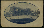 AUSTRALIA: Letter Cards: MILITARY VIEWS: 1914-18 (BW:LC27/M12B) 1d KGV Sideface Design P12&frac12;&nbsp; in deep violet-blue on Grey to Greenish-Grey Card, white interior, "Troops on board Transport" illustration, 1916 (Mar.2) postal use from Kiama (NSW) to Sydney, a