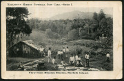Norfolk Island: Melanesian Mission b&w PPC showing "View from Mission Station, Norfolk Island", 1910 (Feb.21) New Zealand usage to West Lyttelton with fine SALTWATER CK Type A datestamp (Rated R6) tying the stamp. Rare. - 2