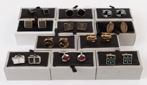 Eleven pairs of vintage cufflinks