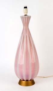 BAROVIER & TOSO (attributed) impressive Italian Murano glass lamp base, circa 1960s, retailer's foil label "Salon Of Distinction, Melbourne and Camberwell", ​67cm high overall