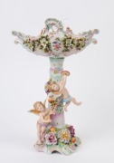 MEISSEN German floral porcelain centrepiece, 19th century, blue factory mark to base, 36cm high