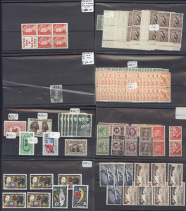 AUSTRALIA: General & Miscellaneous: EX-DEALER'S ACCUMULATION: on stockcards, priced in the "good-old-days"; mainly pre-decimals with a few Colonial era, several booklets, etc. Untidy, but certainly good value at estimate. (qty).