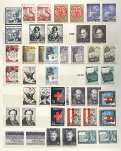 AUSTRIA: 1965-1978 Collection of MUH pairs, some items with sheet value imprints, plus a few duplicated M/Ss; also very fine.