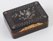 Georgian snuff boxes, ring tray and card case, tortoiseshell, silver mother of pearl and gold finish, 18th and 19th century, (5 items), the tray 11cm wide - 3