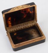 Georgian snuff boxes, ring tray and card case, tortoiseshell, silver mother of pearl and gold finish, 18th and 19th century, (5 items), the tray 11cm wide - 4