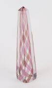VENINI Murano glass obelisk with double helix latticino design by PAULO VENINI, three lined acid etched mark "Venini, Murano, Italia", 22cm high - 3