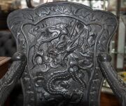 An antique Chinese carver chair with carved dragon motif, 19th century, 104cm high, 65cm across the arms - 5