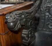 An antique Chinese carver chair with carved dragon motif, 19th century, 104cm high, 65cm across the arms - 6