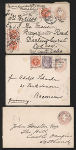 GREAT BRITAIN - Postal Stationery: Envelopes: 1881-83 QV 1d pink selection (Huggins & Baker EP28-EP32 range) comprising size B (3 unused), size C (9 used, 14 unused), size H (25 used, 12 unused), size E (1 used, 5 unused) & size F on blue stock (1 unused