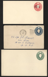 GREAT BRITAIN - Postal Stationery: Envelopes: 1939-51 KGVI selection (Huggins & Baker EP72-EP80 range) comprising ½d green size G unused, 1½d brown size H four used & one unused, 1½d brown size G two used & one unused, 2½d blue size E four used (one from 