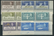 ANTARCTICA: BRITISH ANTARCTIC TERRITORY: 1963 ½d to £1 (both) Pictorials set in Plate 1 or Plate 1a corner marginal pairs, fresh MUH, Cat. £500+. (16 pairs) - 5