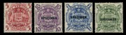 AUSTRALIA: Other Pre-Decimals: 1948-56 (SG.224bs-224ds) 10/-, &pound;1 & &pound;2 Arms overprinted 'SPECIMEN', plus 5/- Arms CTO, all unmounted.&nbsp;