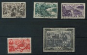FRANCE: 1949 (SG.1055-59) Airs (Views) 100fr to 1000fr set, fine used, key 1000fr value is VFU. (5)