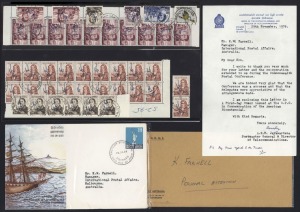 AUSTRALIA: Decimal Issues: 1966-73 Decimal Currency definitives hand-cancelled with Garden Island (NSW) May 1966 datestamps and signed and hand-dated by APO Official Ken Farnell. Selection includes 50c Dampier marginal block of 18, $1 Flinders marginal st