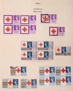 GREAT BRITAIN: 1963-88 collection in three volumes with pre-decimal commemoratives 1963 FFH to 1964 Shakespeare in blocks of 4 (each 2 units **), 1964-70 most sets mint & used with a few mint multiples & hand-addressed FDCs, basic range of Machins to &pound;1 m - 2