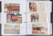 POSTCARDS - THEMATICS - ROYAL FAMILY & MILITARY: 1900s-80s single volume collection with KEVII Empire Day Card with printed 'Empire Movement' message on reverse, real-photo card of 'Royal Gathering at Windsor, November 1907', KEVII's Funeral Procession (1 - 3