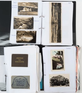 POSTCARDS - AUSTRALIAN STATES: Assortment in three volumes, one volume of mostly modern cards depicting Australian wildlife; second volume with predominantly modern cards from ACT & Northern Territory, the former including some 1920-30s R.C. Strangman images of Canberra including double-sized panoramic view from 'Mount Ainslie Looking Westward'; third volume with souvenir packs of pull-out views (70 approx), mostly 1940s-70s era, some better including lovely Murray Views 'Pictorial Souvenir of T