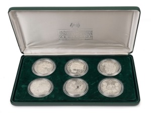 Coins - Australia: Silver: 1988 Australian Bicentennial Commemorative Medallion Series set of 6 medallions in sterling silver, each coin weighing 71gr, in the original presentation case, with Certificate of Authenticity; total weight 426gr of 925/1000 fin