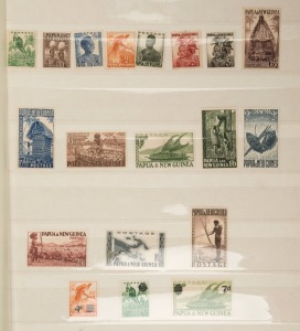 AUSTRALIA: General & Miscellaneous: 1920-80s in two sparsely-filled stockbooks with Engraved 6d Kooka MLH, Arms 5/- & 10/- (part imprint) MUH; PNG mint pre-decimals incl.1952 Pictorial set (10/- & £1 MUH) plus 10/- Rabaul & £1 Queen MUH; worldwide material with little of consequence noting some GB decimal commemoratives sets MUH. (few 100s)