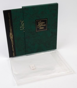 AUSTRALIA: Decimal Issues: 2000 Sydney Olympics 'Golden Heroes 2000' Australia Post production containing Gold Medal Winner sheetlets, Opening Ceremony sheetlet, Paralympian of the Year sheetlet, and seven tabbed blocks of 4 inscribed "Paralympian Award". Limited edition, sold by ballot, numbered '390' of 1500 produced. Hard to source.