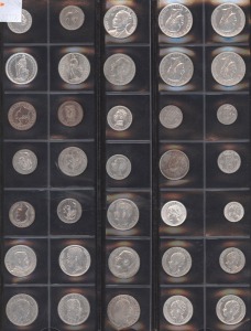 Coins - World: Silver: 1840s-1940s silver coin selection with Belgium 1911 1fr, Prussia 2½G, Sweden 1915, 1929, 1931 & 1941 1Kr, Switzerland 1921 & 1964 1fr; condition generally G to EF. (35 coins)