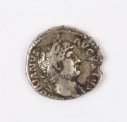 Coins - World: Silver: ROMAN&nbsp; COIN: Emperor Hadrian (A.D. 117-138) silver denarius, obverse inscribed 'HADRIANVS AVGVSTVS' with laureated head looking to right, reverse inscribes 'COS III', with Roma seated right, weight 2.75gr. - 2