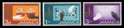 Jamaica: 1968 (SG.272-74) 3d, 1/- & 3/- Human Rights Year set of 3, PREPARED FOR USE BUT NOT ISSUED, fresh MUH, see Gibbons footnote - Cat. &pound;200. Seldom offered.