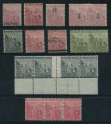 SOUTH AFRICA - Provinces: CAPE OF GOOD HOPE: &lsquo;Hope Seated&rsquo; selection comprising 1871-76 Crown CC&nbsp; &frac12;d grey-black (SG.28) interpanneau marginal strip of four from the foot of the sheet showing guide cross below third unit and 1d carmine-red (SG.29) horizont - 2