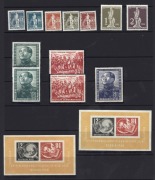 EAST & WEST GERMANY and BERLIN: 1949-55 selection on two Hagners with sets including WEST GERMANY 1949 Parliament, 1950 Bach, 1951-52 Posthorn to 90pf with additional 50pf, 1951 St Mary's Church & Relief Fund, 1953 Relief Fund, 1955 Lufthansa; BERLIN 1949 - 2