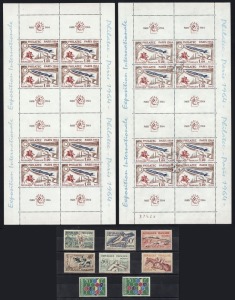 REST OF THE WORLD - General & Miscellaneous Lots:  EUROPE: 1954-60 small selection comprising FRANCE 1954 Sport set of 6 & 1964 ‘PHILATELIC’ M/Ss (2, one CTO on first day of issue); LIECHTENSTEIN 1960 50r Europa (2); all fine, Cat. £1,025. (10)           