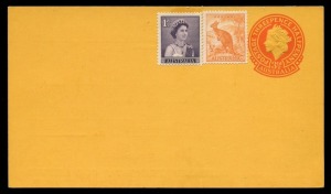 AUSTRALIA: Postal Cards: PTPO: 1956 QEII 3½d orange uprated with ½d and 1d printed for ‘Goldsborough, Mort & Co (SA), fine unused; BW: PS33 - Cat. $1,500. Only two unused cards recorded.