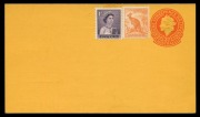 AUSTRALIA: Postal Cards: PTPO: 1956 QEII 3&frac12;d orange uprated with &frac12;d and 1d&nbsp; printed for &lsquo;Goldsborough, Mort & Co (SA), fine unused; BW: PS33 - Cat. $1,500. Only two unused cards recorded.&nbsp; &nbsp; &nbsp; &nbsp; &nbsp; &nbsp;