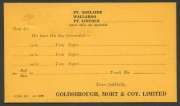 AUSTRALIA: Postal Cards: PTPO: 1956 QEII 3&frac12;d orange uprated with &frac12;d and 1d&nbsp; printed for &lsquo;Goldsborough, Mort & Co (SA), fine unused; BW: PS33 - Cat. $1,500. Only two unused cards recorded.&nbsp; &nbsp; &nbsp; &nbsp; &nbsp; &nbsp; - 2