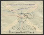 AUSTRALIA: Aerophilately & Flight Covers: October 1934 (AAMC.433) England - Australia MacRobertson Air Race cover carried by the winning entry DH66 Comet 'Grosvenor House' in a total elapsed time of 71 hours and signed by both pilots "CWA Scott" and "Tom - 2