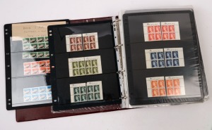AUSTRALIA: Decimal Issues: 1966-1975 MUH collection of mostly duplicated marginal/gutter blocks of 4, with values to $4 Paintings, nearly all signed in gutter by eminent Australians noting Phillip Law (including $1 Flinders Plate 3 bottom centre block of 4), Lindsay Fox, Dacre Smyth & Bruce Ruxton, or by stamp deigners/engravers including Peter Morriss, Lance Stirling, Donald Cameron, & Erica McGilchrist; face value $260+ (excluding values under 20c).