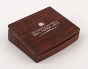 Coins - Australia: Platinum: FIFTY DOLLARS: 2003 $50 proof in jarrah timber presentation box, limited edition #32 of 350 issued; 15.55gr of 9995/10000 platinum. - 2