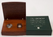 Coins - Australia: Platinum: FIFTY DOLLARS: 2001 $50 proof in jarrah timber presentation box, limited edition #23 of 350 issued; 15.55gr of 9995/10000 platinum. - 3